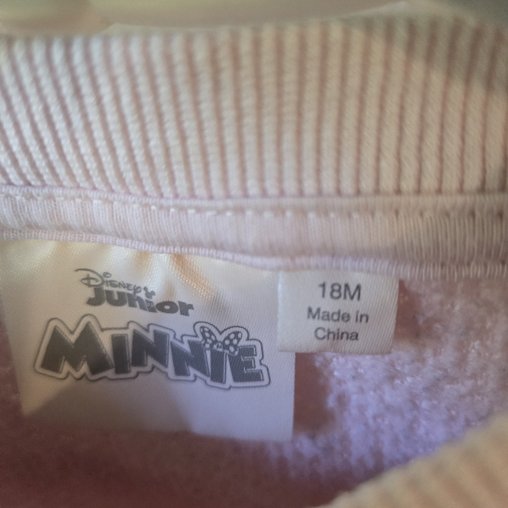 Pink Minnie Mouse Fleece Faux Sherpa Sweater Disney 18 Month Baby Toddler - Picture 5 of 6